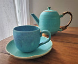 Turkish Blue Tea Cup & Saucer