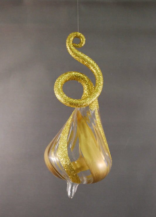 Gold Pear Shaped Ornament