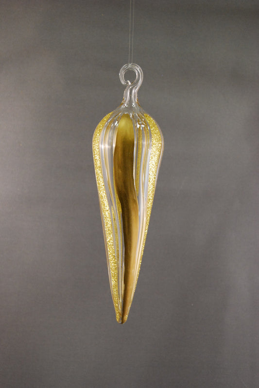 Gold Glitter Tear Drop Ornament