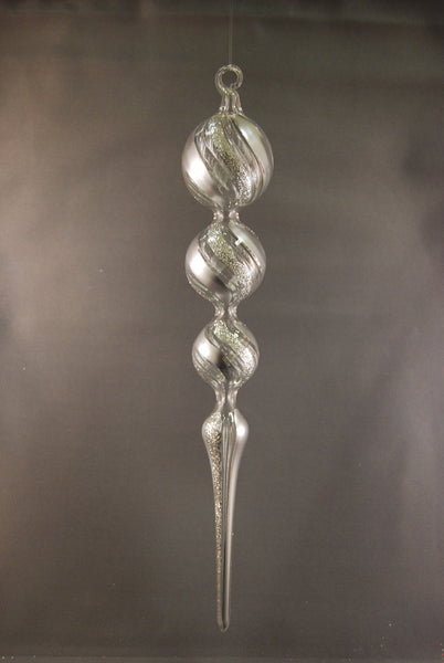 Arctic Silver Spire Glass Ornament