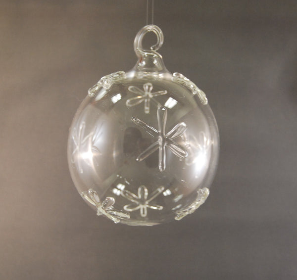 Snowflake Glass Ball Ornament