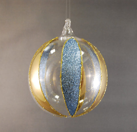 Powder Blue Harlequin Sphere Ornament